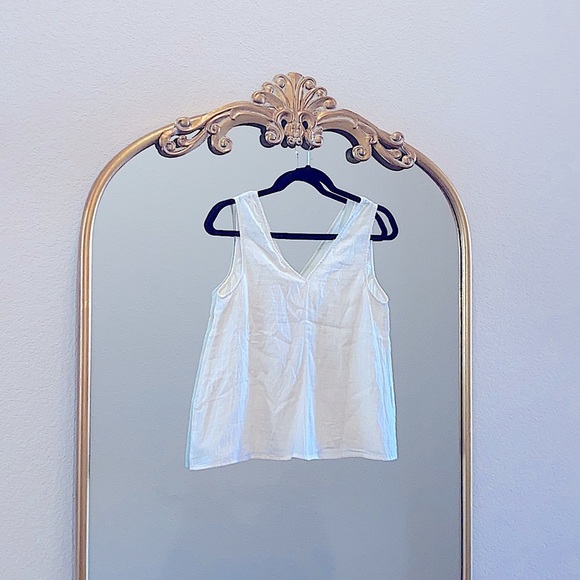 Johnny Was Calme Drape Tank Top Double V Neck Sleeveless 100% Cotton Size M - Picture 4 of 7